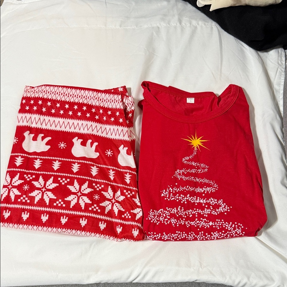 Red Christmas Tree Graphic Pajama set